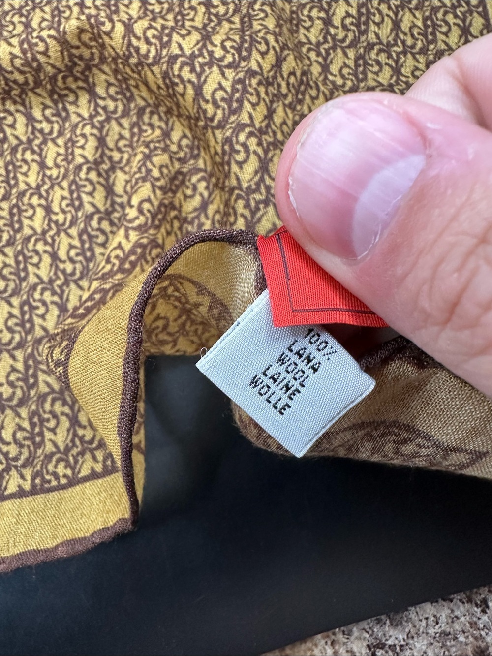 ISAIA Wool Gold Patterned Square - Picture 4 of 4